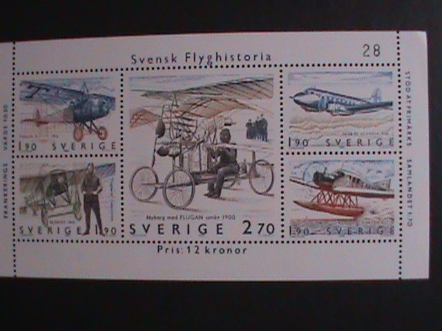 SWEDEN-1984 SC#1516- HISTORY OF AVIATION-MNH S/S WE SHIP TO WORLD WIDE.VF