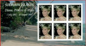 ZAYIX 2007 Solomon Islands 1099 Princess Diana $20 miniature sheet 0209AM41M