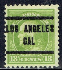 1919 13c FRANKLIN apple green (513-205) with PRECANCEL from LOS ANGELES CA. NICE