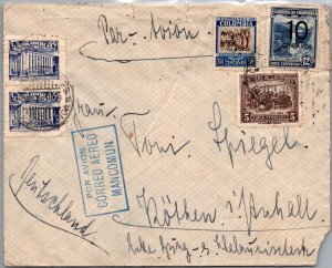 COLOMBIA POSTAL HISTORY WWII AIRMAIL OPENED COVER ADDR GERMANY CANC YR'1939