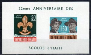 Haiti SC#C195a 22nd Anniversary of Scouts Souvenir Sheet (1962) MNH