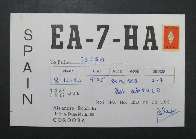 6439 Amateur Radio QSL Card Cordoba Spain