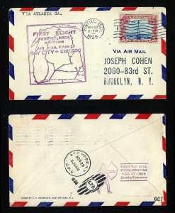 # C11 on CAM # 27 First Flight cover from Pontiac, MI dated 11-27-1928