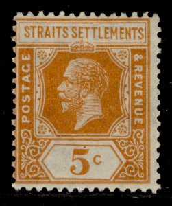 MALAYSIA - Straits Settlements GV SG199, 5c orange, LH MINT.