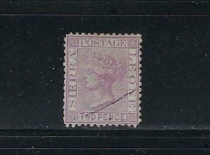 SIERRA LEONE SCOTT #7 - 1873 2P (MAGENTA) PERF 12 1/2  WMK 1 UPRIGHT- USED