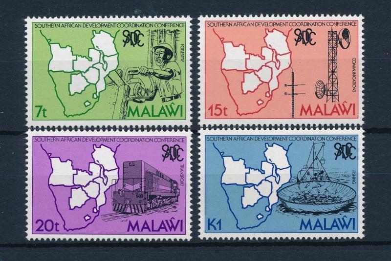 [50838] Malawi 1985 Development Forestry Train Fishing MNH