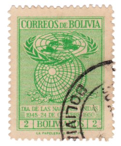 BOLIVIA YEAR 1950. STAMP . SCOTT # 341. USED. # 3