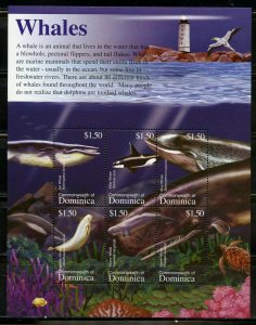 DOMINICA WHALES SHEET & SOUVENIR SHEET MINT NH  