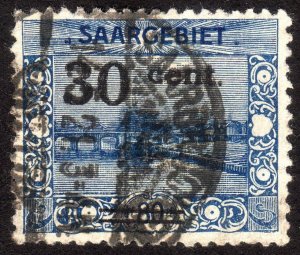 1921, Germany Saar, 30c, Used, Sc 91, Mi 76