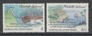 NORFOLK ISLAND SG516/7 1991 HISTORY OF THE NORFOLK ISLANDERS MNH