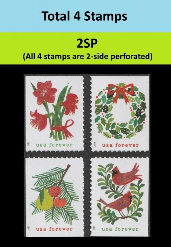 US 6033-6036 Holiday Cheer F 2SP single set 4 MNH 2025