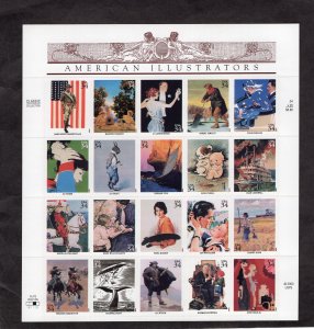 3502 American Illustrators, MNH sgeet/20