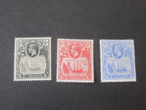 St Helena 1922 Sc 79,81,83 MH