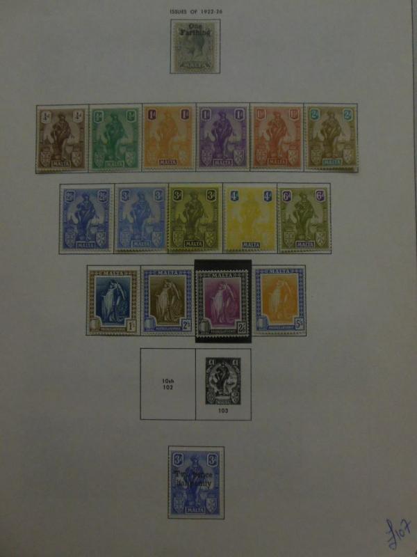 MALTA : A Beautiful & Fresh all Mint collection on album pages. SG Catalog £1831