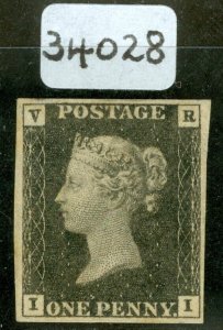 SG V1 1840 1d black official lettered II. A pristine very lightly mounted mint..