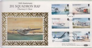 Guernsey - 1989 Airport  set 6,  on Benham Silk FDC