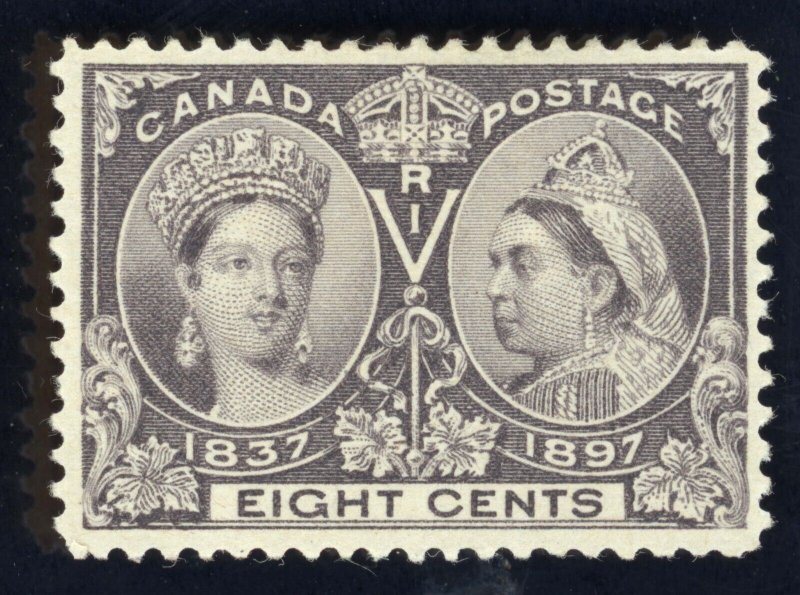 Canada Scott 56 Mint HR OG 1897  8c Dark Violet Lot Y013 bhmstamps