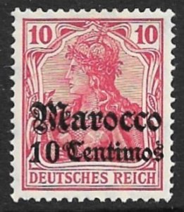 GERMANY OFFICES IN MOROCCO 1906-11 10c on 10pf Germania Sc 35 MH