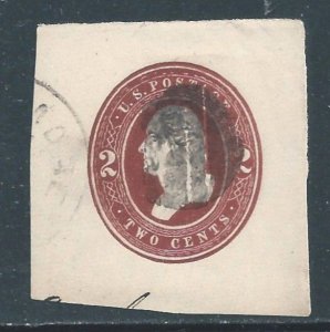 U.S. Cut Square #U260 Used 2c Washington