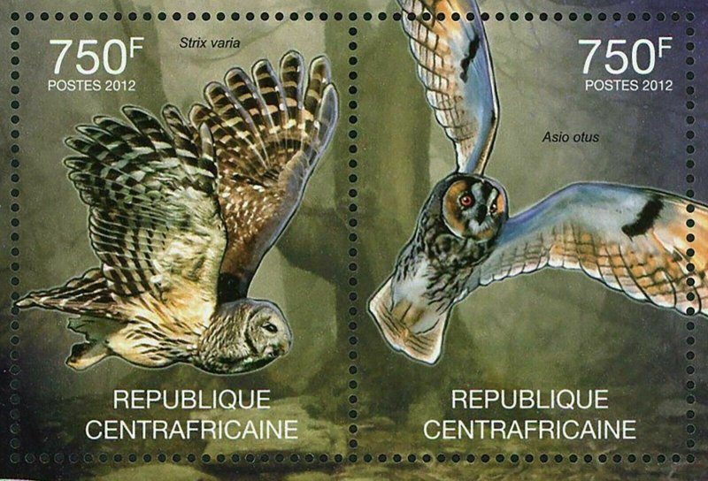 Owls Stamp Asio Flammeus Asio Otus Strix Varia S/S MNH #3636 / Bl.942 