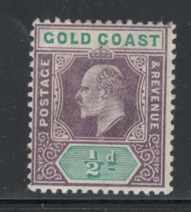 Gold Coast 1907 King Edward VII 1/2p Scott # 49 MH