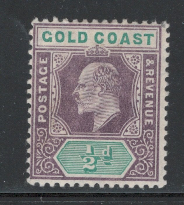 Gold Coast 1907 King Edward VII 1/2p Scott # 49 MH