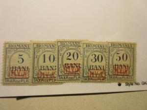 ROMINIA  Scott  3NJ3-3NJ7  set  MINT HINGED  LotP  Cat $65