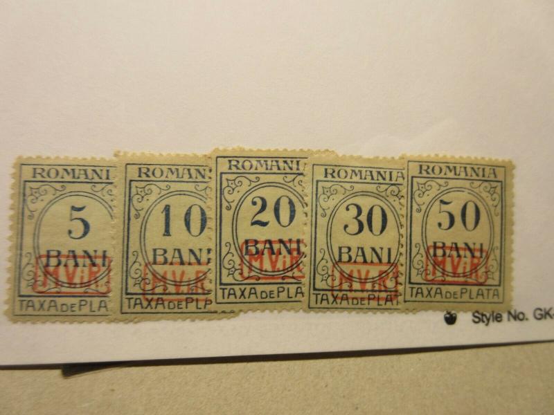 ROMINIA  Scott  3NJ3-3NJ7  set  MINT HINGED  LotP  Cat $65