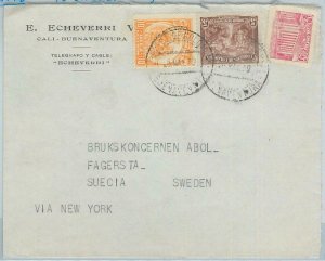 74413 - COLOMBIA - POSTAL HISTORY -  COVER to SWEDEN  1939 - COFFEE Gastronomy