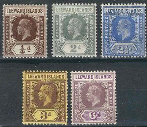 Leeward Is 5 Different SG 46/53  MLH VF 1912 SCV $18.40