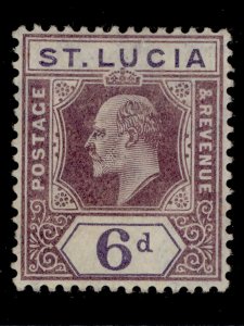 ST. LUCIA EDVII SG72ab, 6d dull purple & bright purple, M MINT.