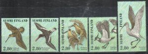 Finland Stamp 1010-1014  - Shore birds