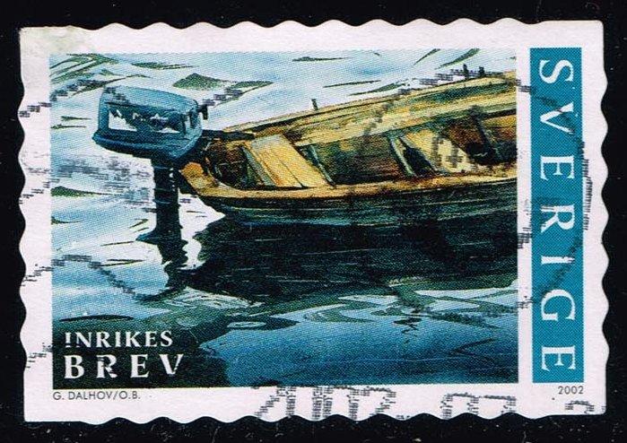 Sweden #2442d Boat with Outboard Motor; Used (1.00)