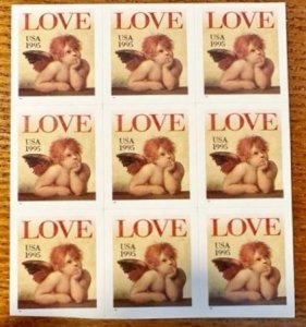 US 2949  Love Booklet pane of 9 1995 Mint NH