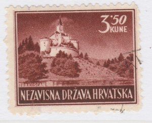 1943 Croatia Pictorial Designs 3.50k Used Stamp A19P10F604-