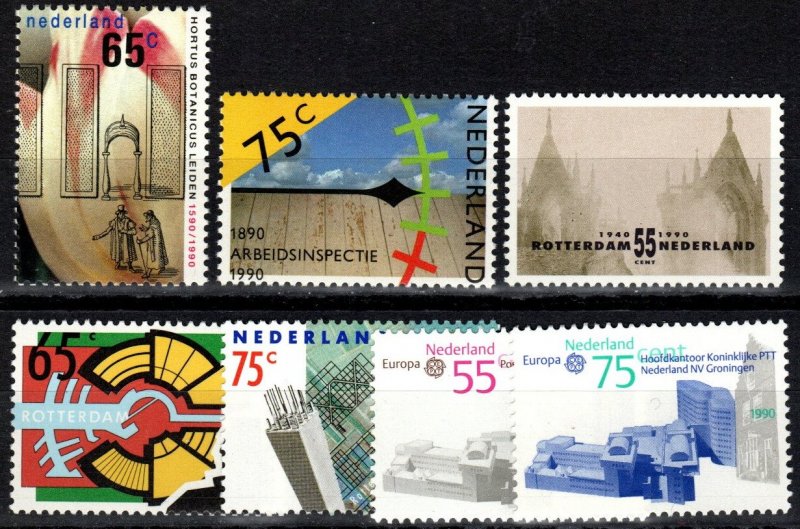 Netherlands #752-3, 756-60 MNH CV $5.45  (P69)