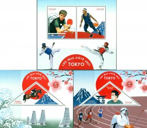 TOKYO 2020 SUMMER OLYMPICS NEW DATE IN 2021 PING PONG BASKETBALL MNH STAMPS SET