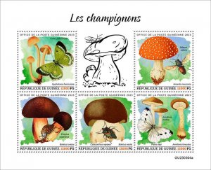 GUINEA - 2023 - Mushrooms - Perf 5v Sheet - Mint Never Hinged