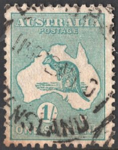 Australia SC#98 1s Kangaroo and Map Single (1929) Used