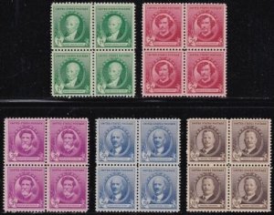 U S Scott #884-888 Famous American Artists Blocks of 4 Mint/LH-