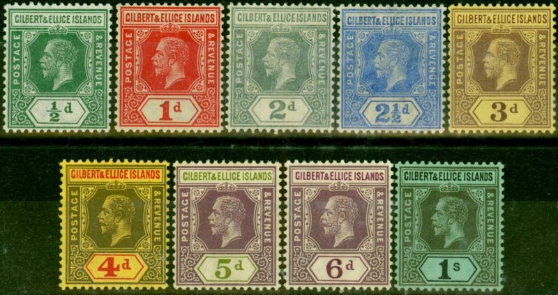 Gilbert & Ellice Islands 1912-19 Set of 9 to 1s SG12-20 Fine VLMM 