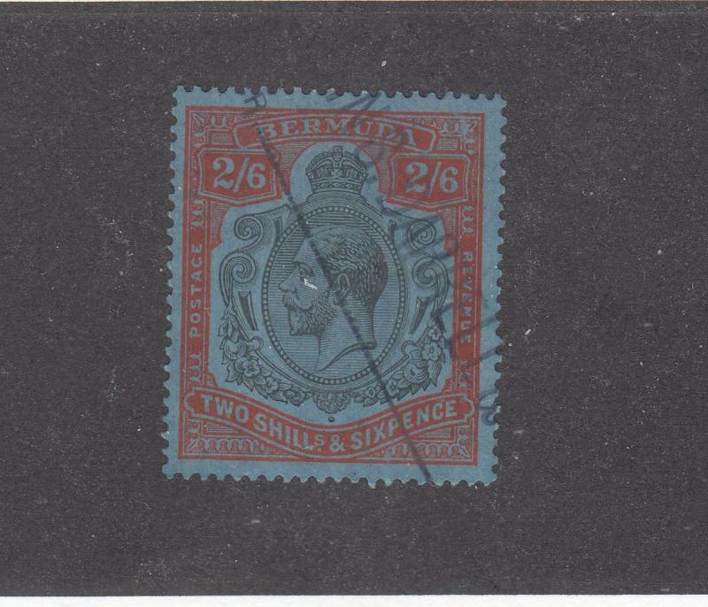 BERMUDA # 75 VF-2/6d KGV REV CANCEL CAT VALUE $125