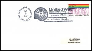 US Centennial United Way 1987 Lancaster,PA Cancel Cover