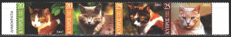 Cyprus. 2002. 986-89. Domestic cats. MNH.