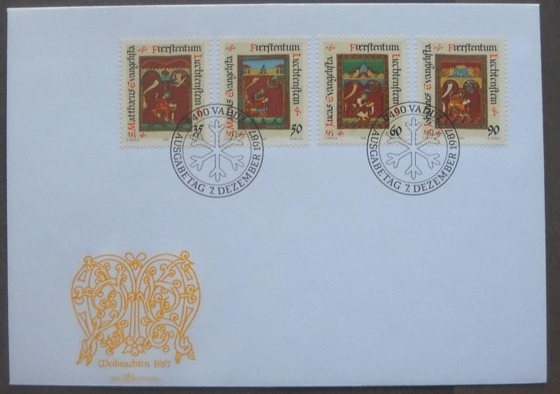 -- Liechtenstein Scott # 873-6 FDC, Illuminated Codices