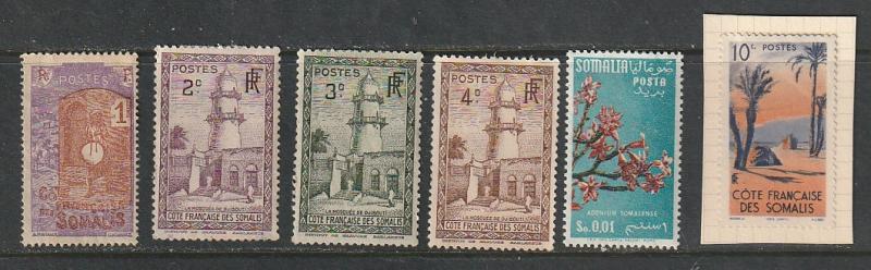 French Somalia Mint OGLH & on paper