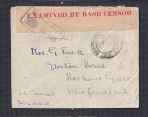UK 1940 WW2 CENSORED COVER FIELD POST OFFICE TO HARBOUR GRACE NEWFOUNDLAND