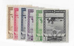 Spain Sc #C6-C11 set of 6 HR VF