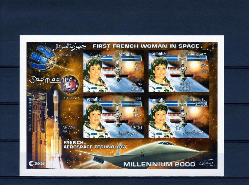 Somalia 2001  French Woman in Space/Concorde 4 Shlt Imperf.MNH VF