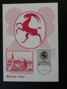 heraldry coat of arm maximum card Liechtenstein 1969
